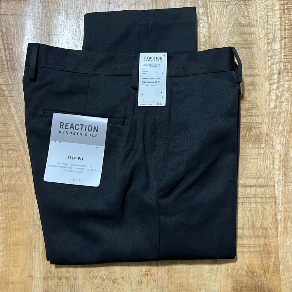 New with tags from Nordstrom Rack. Kenneth Cole Slim fit black dress pants 32x32